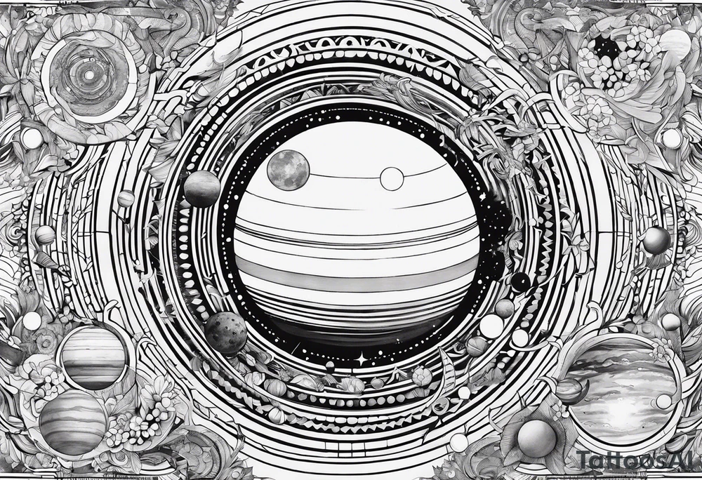 Fine line solar system tattoo tattoo idea