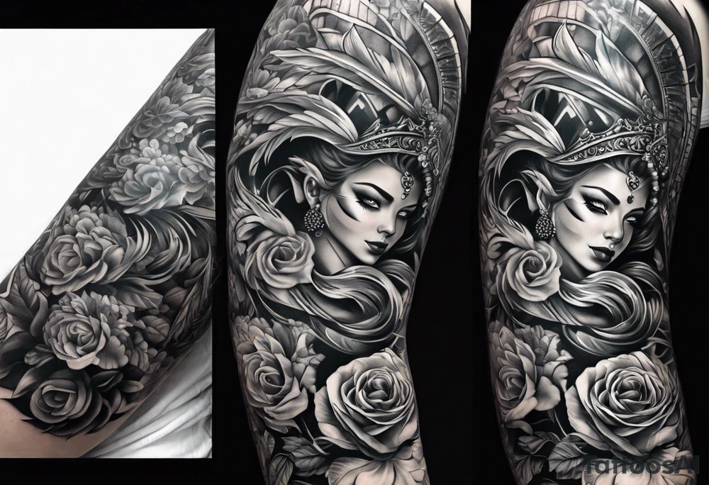 Full leg sleeve tattoo idea