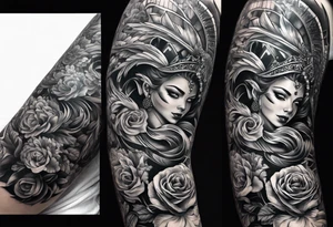 Full leg sleeve tattoo idea