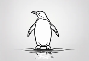 penguin standing on ice in the water, more minimalist tattoo idea