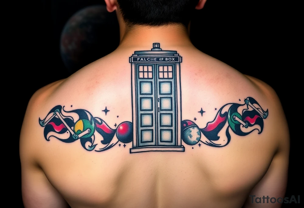 Colorful
Tardis with space in background. tattoo idea