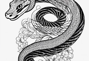 Double head snake tattoo for placement along the spine in japanese style to symbolise a journey of healing and transformation with reference to being a twin tattoo idea