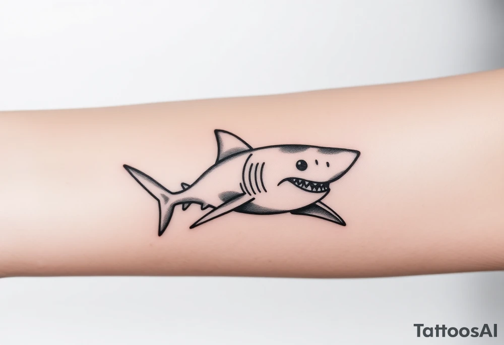 powerful  small shark moving forward tattoo tattoo idea