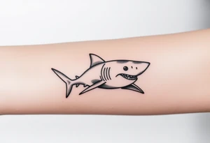 powerful  small shark moving forward tattoo tattoo idea