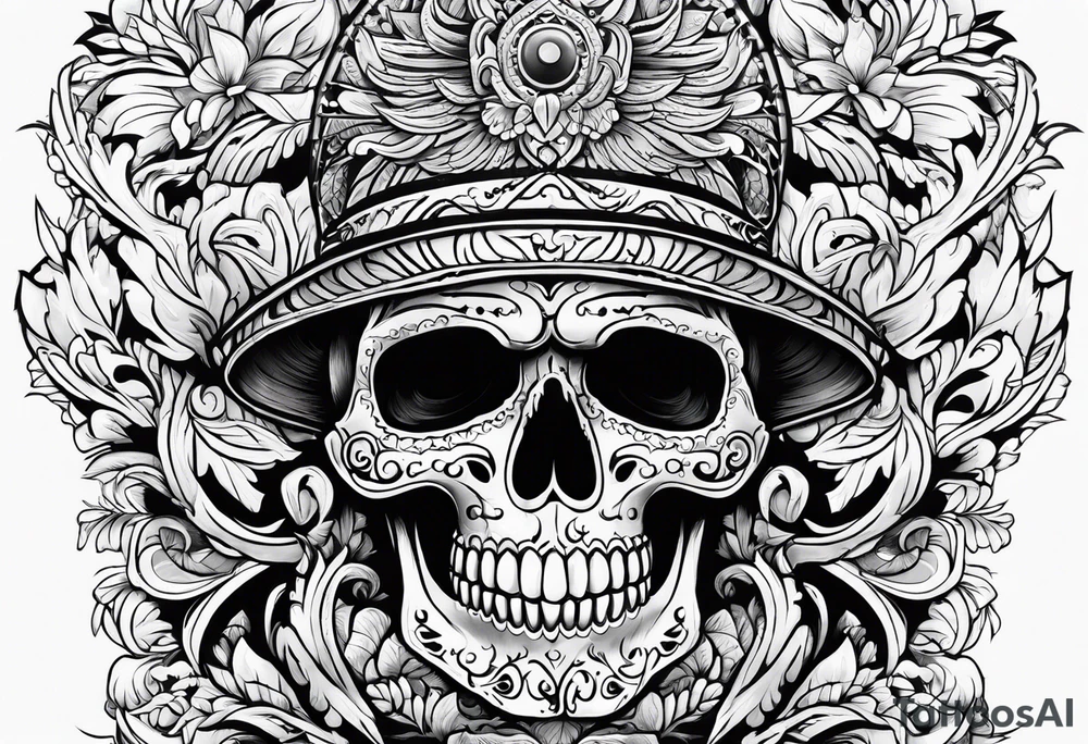 Phoenix mexican skullstyle tattoo idea