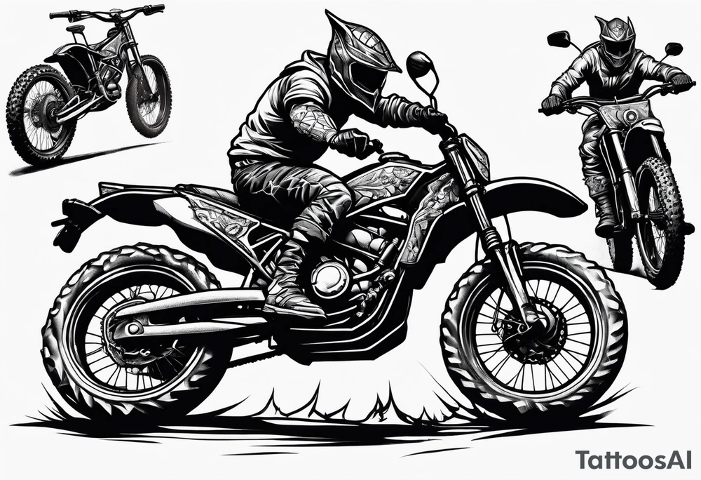 Green goblin riding a full suspension mountain bike tattoo idea