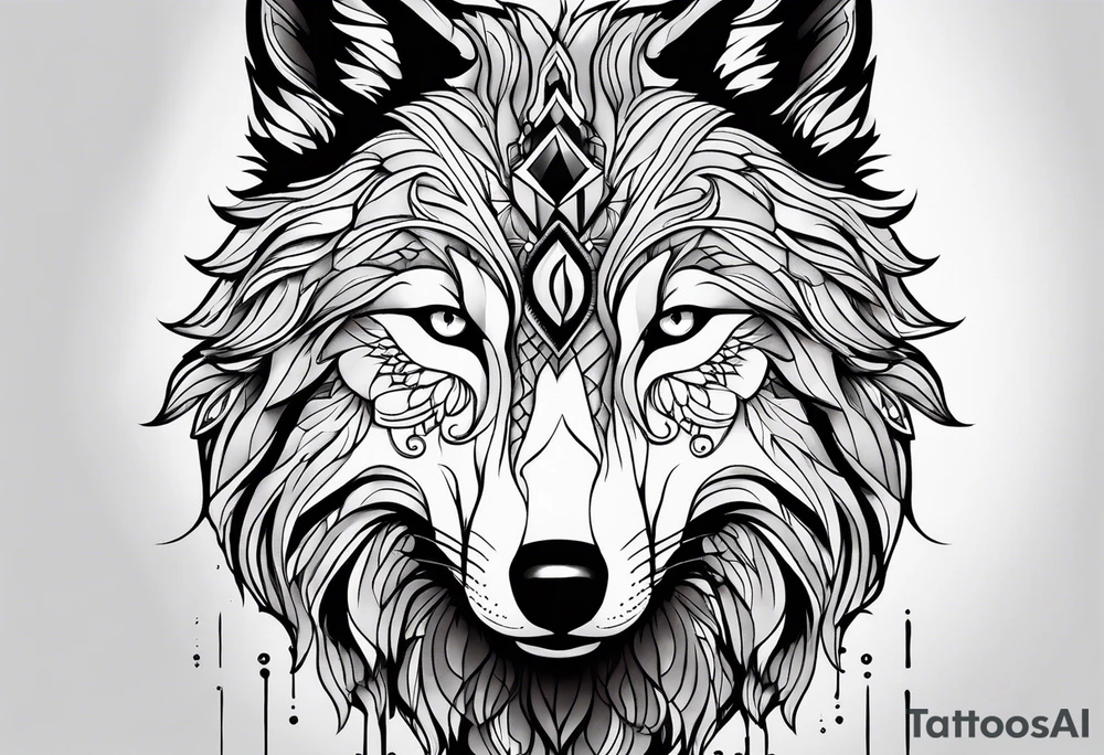 Wolf looking at you tattoo idea