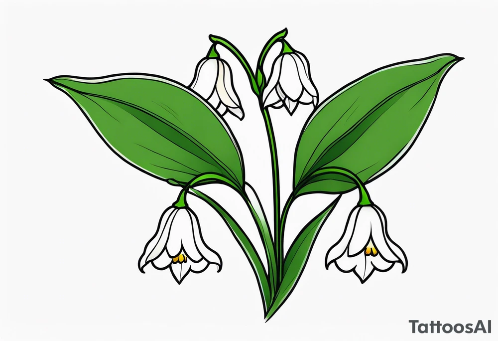 Neo traditional lily of the valley tattoo idea