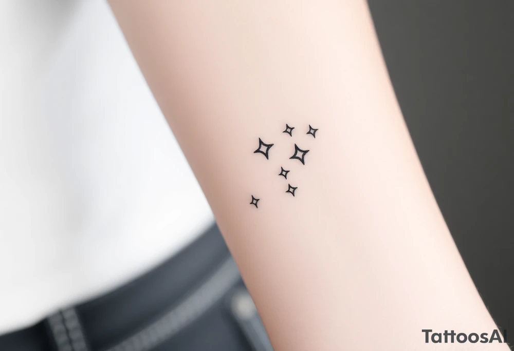 Aquarius elegant stars tattoo idea