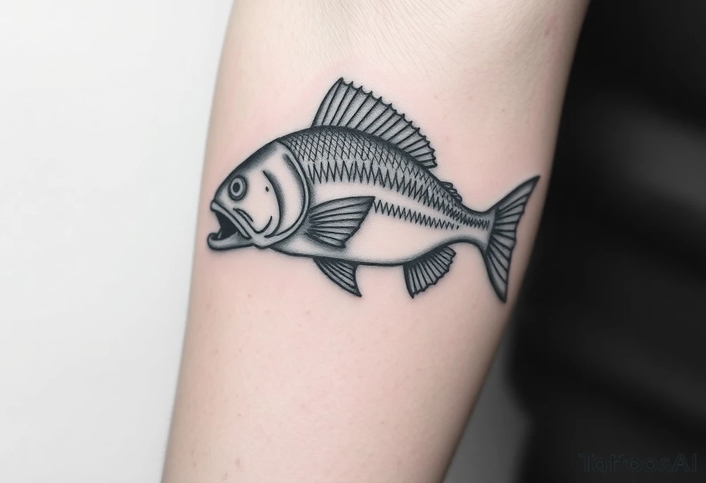 Fish swallowing tattoo idea