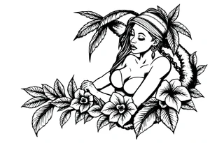 an image that represent jamaica island life tattoo idea