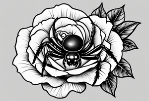 Cute spider black widow roses tattoo idea