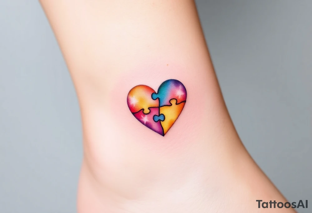 autism heart puzzle shape symbol tattoo idea