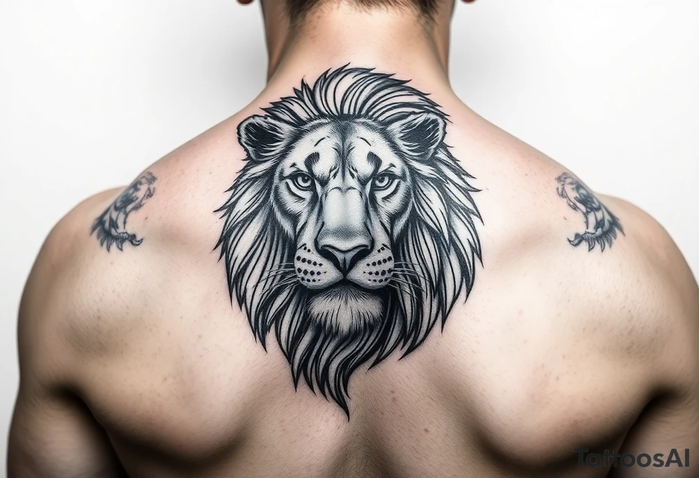 Majestic lion tattoo idea