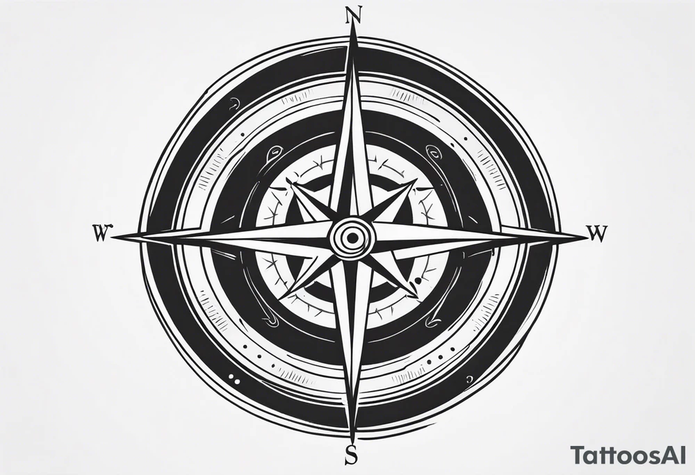 Vintage Compass tattoo idea