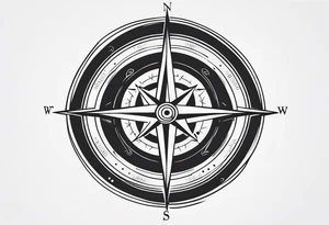 Vintage Compass tattoo idea