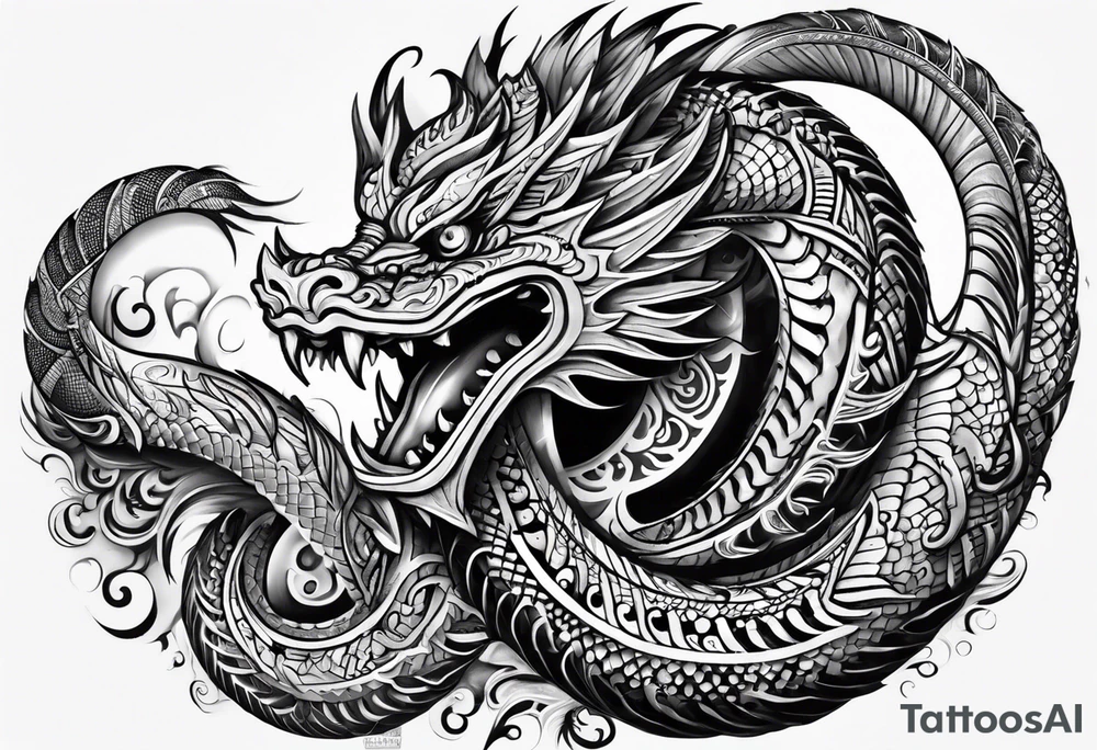 Scary taniwha tattoo idea