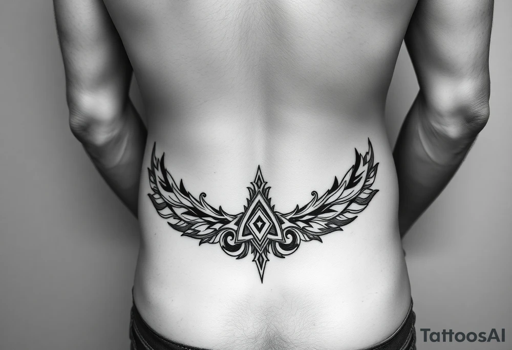 Each tribal piece for below the belly button on a male that runs from hip to center of the groin kind of Gothic eclectic just nice tattoo idea