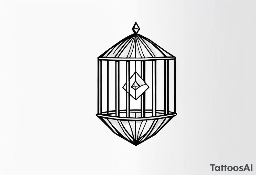 a diamond locked behind prison bars - minimal tattoo idea a diamond locked behind prison bars - minimal tattoo idea