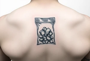 Small plastic baggie with crystal meth inside of it tattoo idea