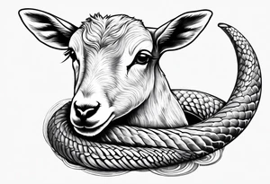 Tattoo of lamb eating a snake tattoo idea