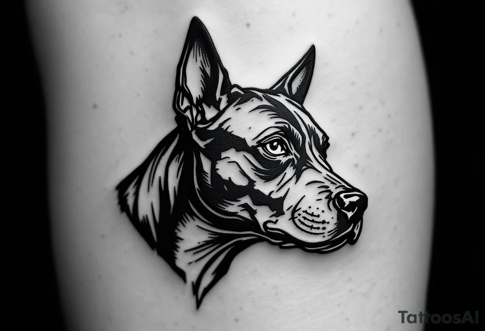 Stafford Heartbeat Tattoo – A heartbeat line turning into the silhouette of a Staffordshire Bull Terrier head in black ink, symbolizing their place in your heart. tattoo idea