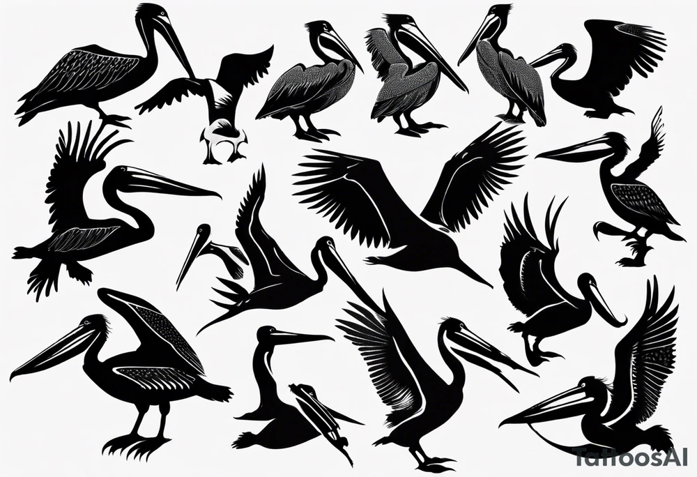 Pelican silhouette tattoo idea