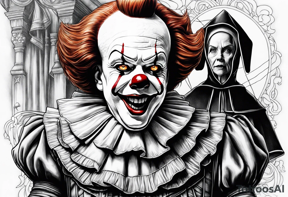 Pennywise with the nun together tattoo idea