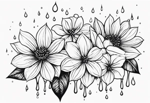 Flowers with rain droplets on them tattoo idea