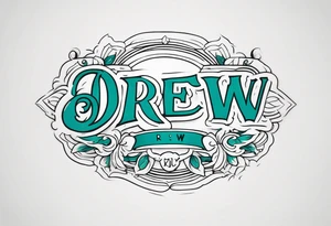 The name Drew with teal tattoo idea