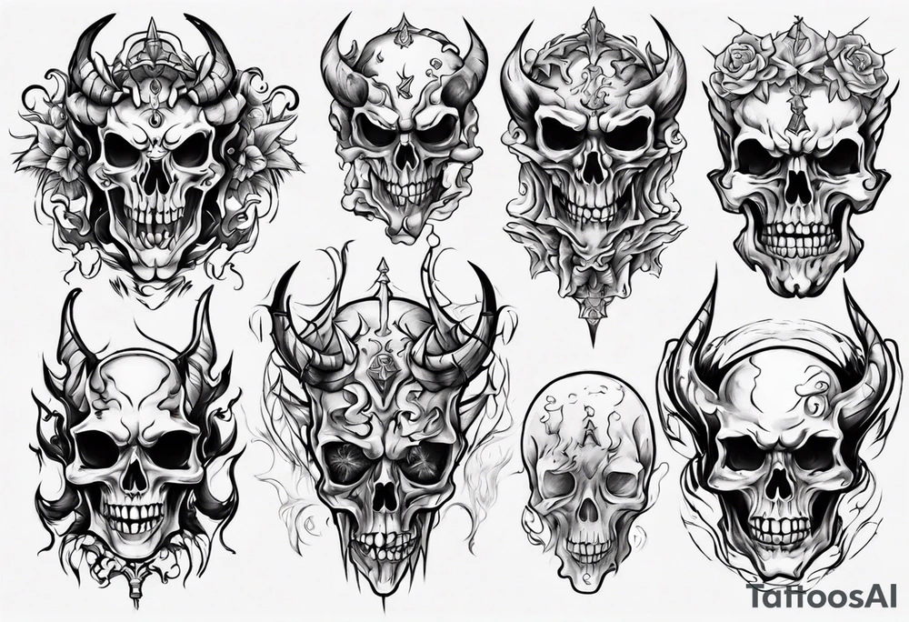skeleton demon tattoo idea