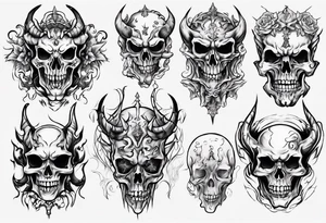 skeleton demon tattoo idea