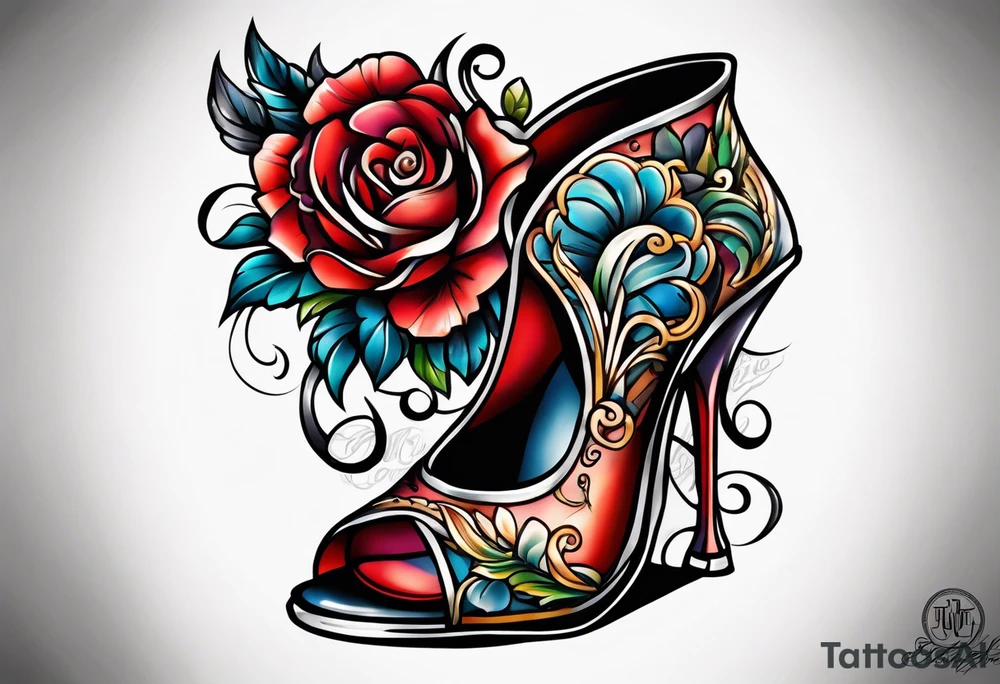 high heel tattoo idea