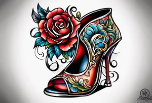 high heel tattoo idea