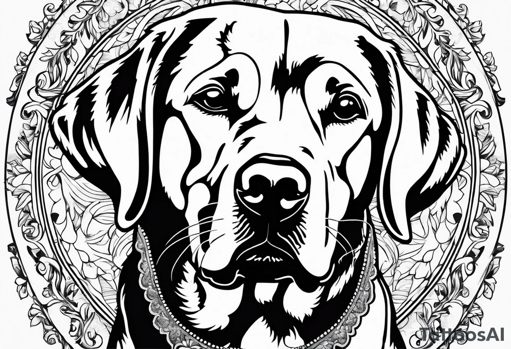 One happy yellow labrador retriever missing a part of the ear tattoo idea One happy yellow labrador retriever missing a part of the ear tattoo idea