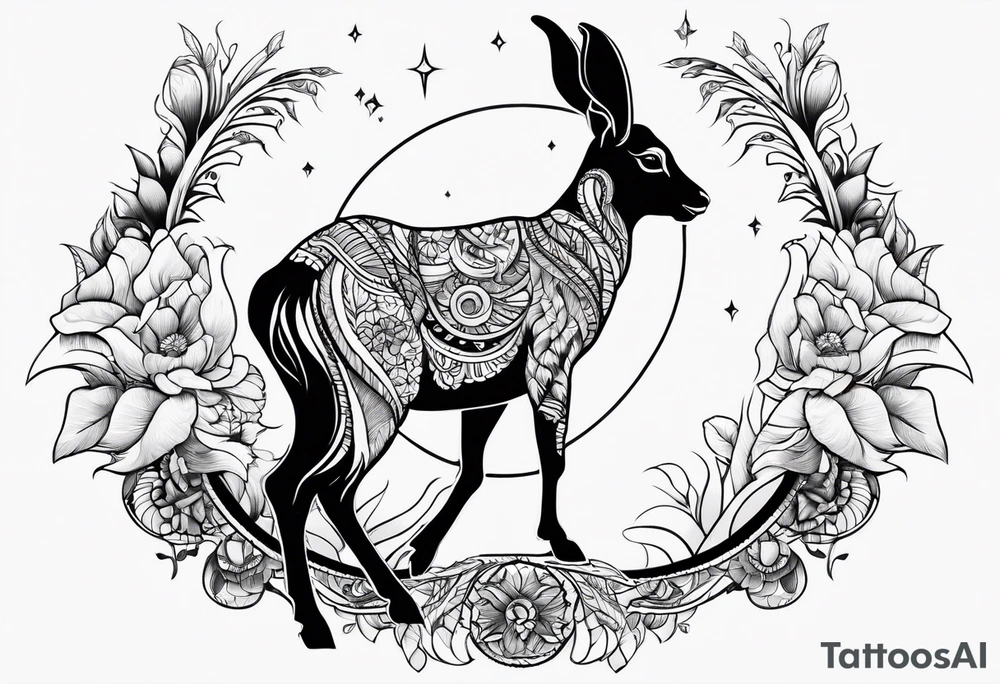Half Goat half kangroo tattoo idea
