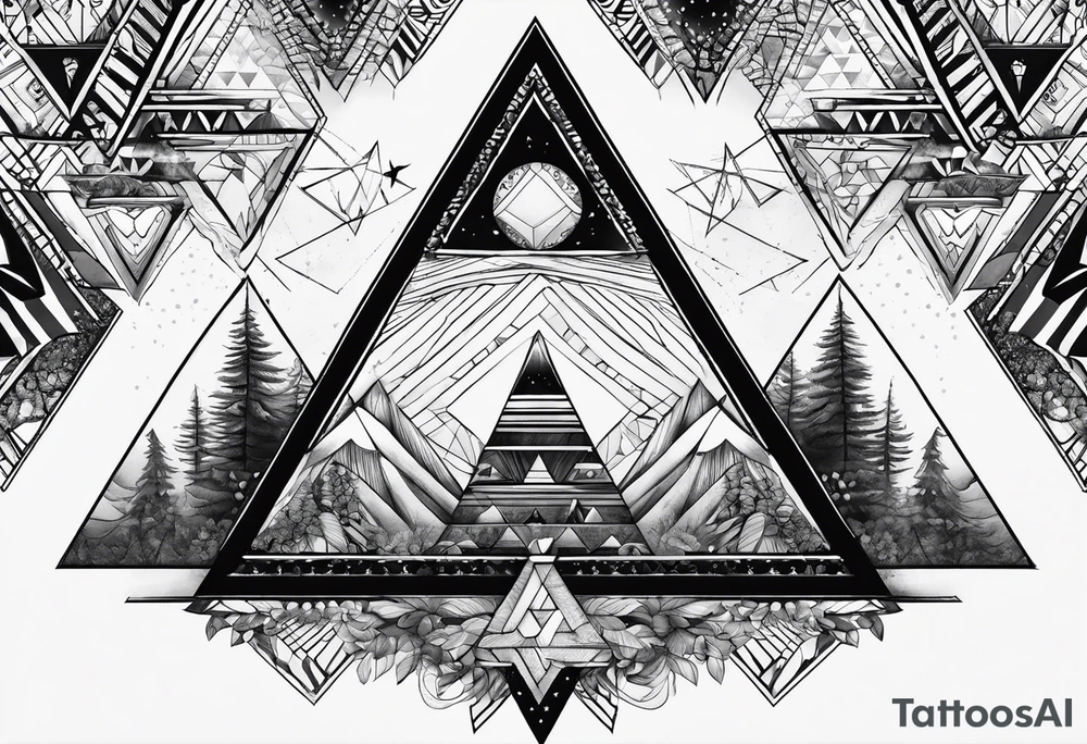 psychedelic triangles tattoo idea