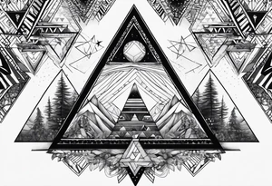 psychedelic triangles tattoo idea