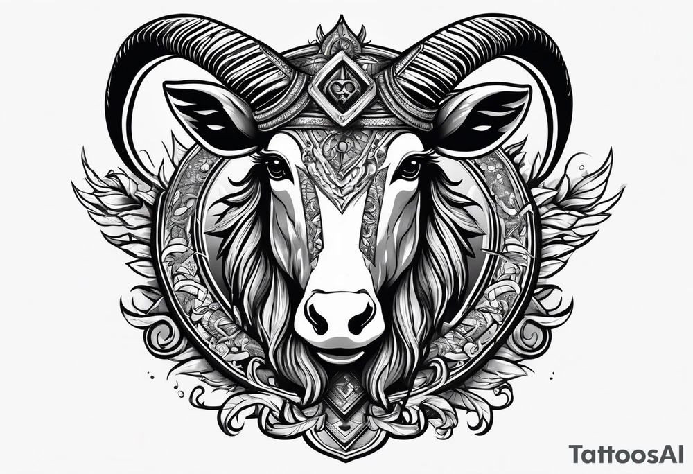 capricorn with sunglasses and shotgun tattoo idea