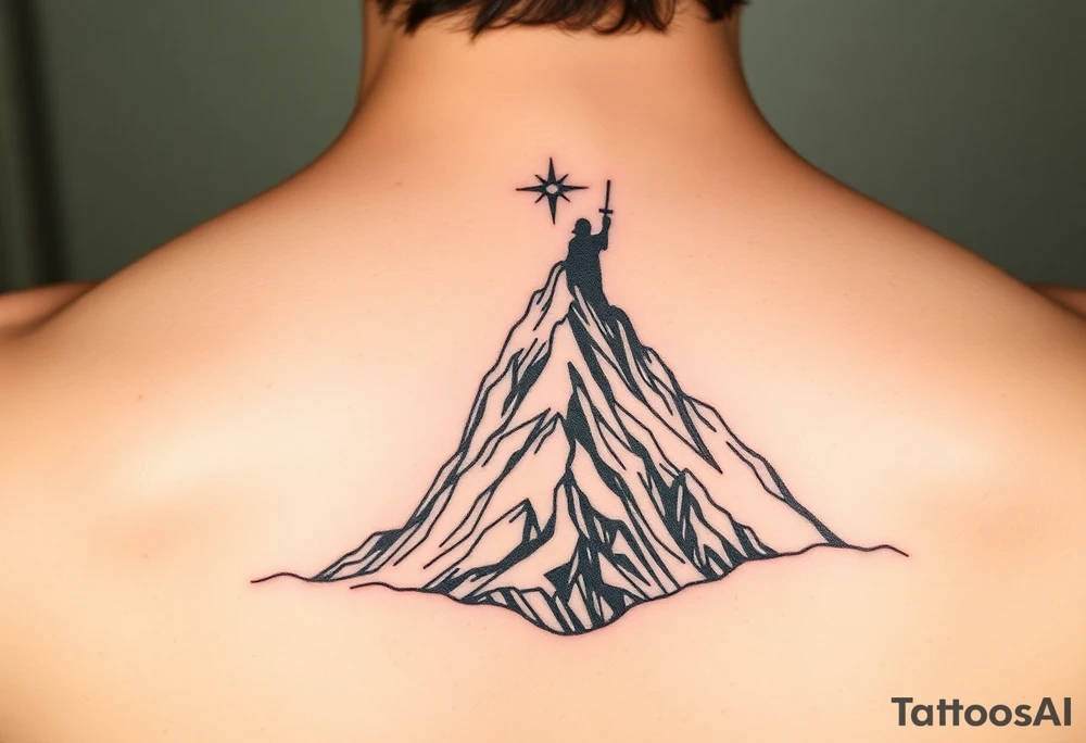 Moses is holding on the mountain the ten commandements tattoo idea