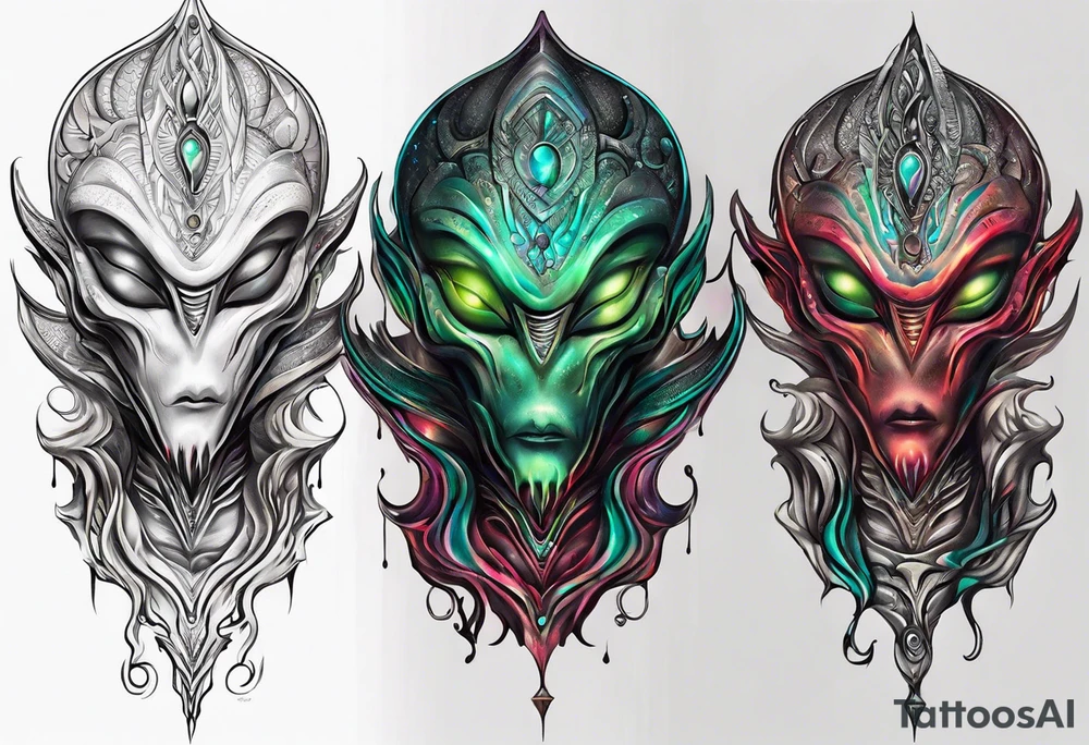 An alien with x,s for eyes tattoo idea