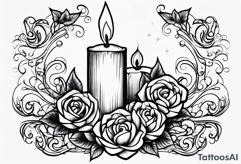 vintage candle tattoo idea