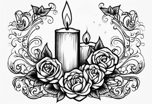 vintage candle tattoo idea