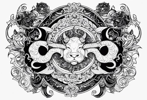 Gemini and taurus symbols intertwined tattoo idea