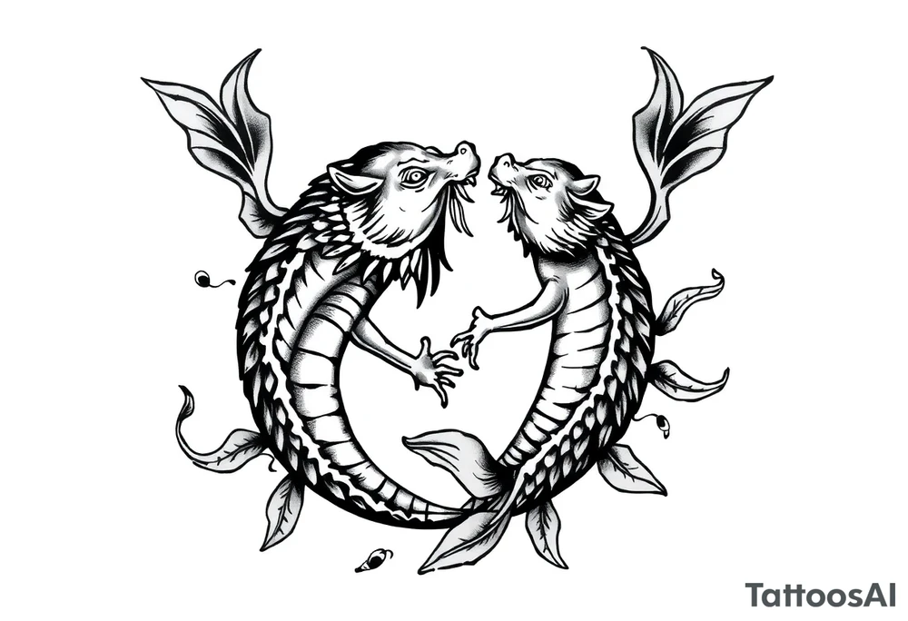 Erron, Pisces, Antique tattoo idea
