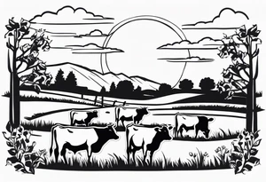 COWS IN FARM tattoo idea