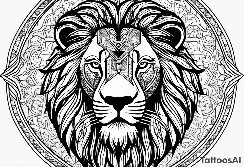 I want to get a tattoo on a lion's arm, the tattoo is related to something religious but may contain something other than the lion tattoo idea