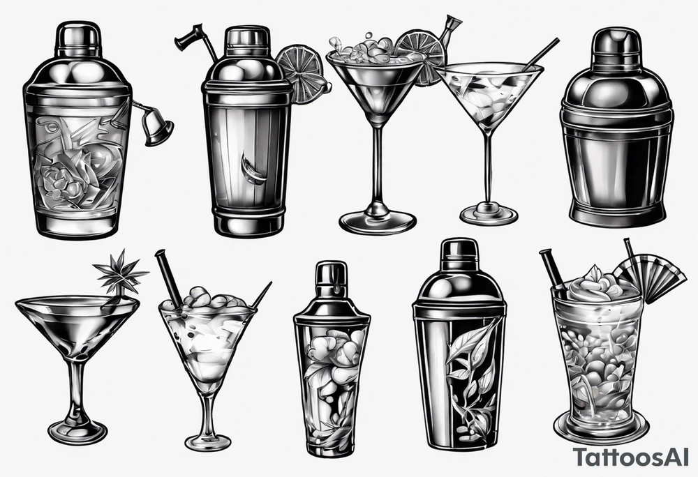 Cocktail shaker tattoo idea