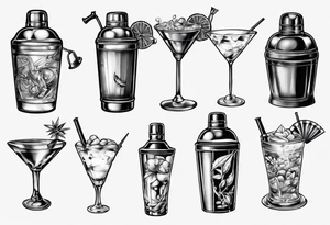 Cocktail shaker tattoo idea