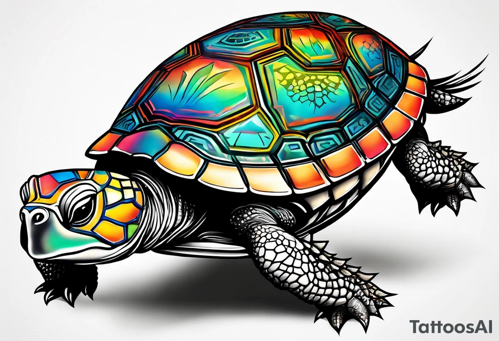 turtle with spiked shell tattoo idea